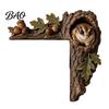 Decorative Accents for Reading Nooks Chipmunk Tree Door Topper, Squirrel Owl Wooden Frame Sign, Funny Whimsical Rustic Home Wall Animals Corner