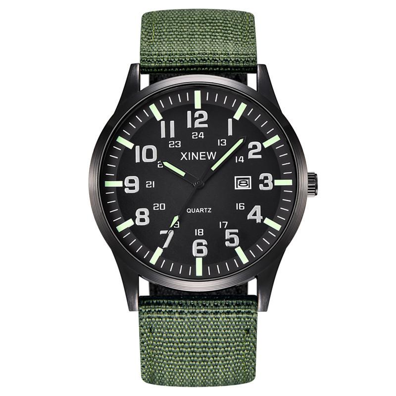 Watch Men's Nylon Strap Sports Calendar Quartz Watch
