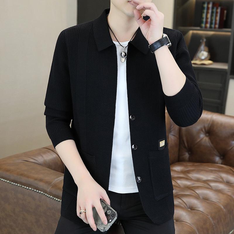 Hot Sale, Men's Knitted Cardigan Sweater Jacket ins Trendy Yarn Sweater Men's Clothing