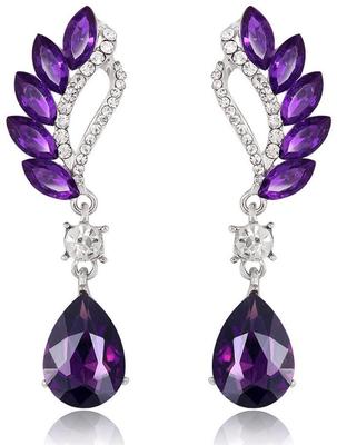 Latest Stylish Crystal Zircon Dangle Party Earrings for Women and Girls