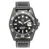 HYAKUICHI 101 Divers 20 ATM Water Resistant Wristwatch Date Unidirectional Rotating Bezel Leather Belt Men's