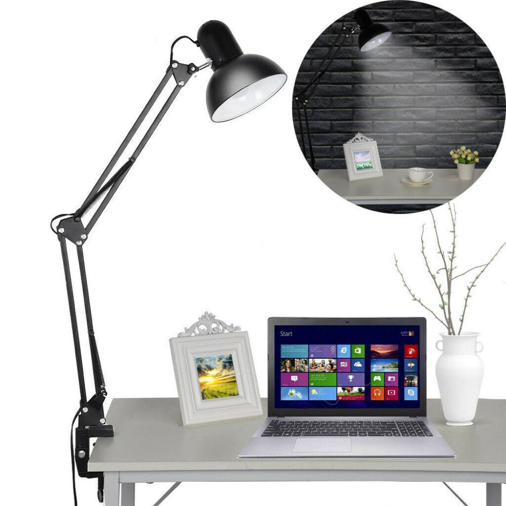 Adjustable Clip Table Light Reading Task Lamp LED Bulb Office Lighting Desk Lamp Clip On Light Eye Protection Bedroom Table Lamp