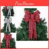 Festive Large Christmas Bow In Charming Red And White Checkered Design
