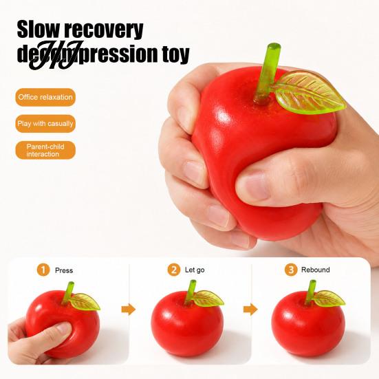 Flexible Anti Anxiety Toy Fruit Squeeze Sensory Toy, Christmas Shaped Soft Slow Rise Fidget Desktop Cute Novelty Stress Relief for Adults Kids Rubber