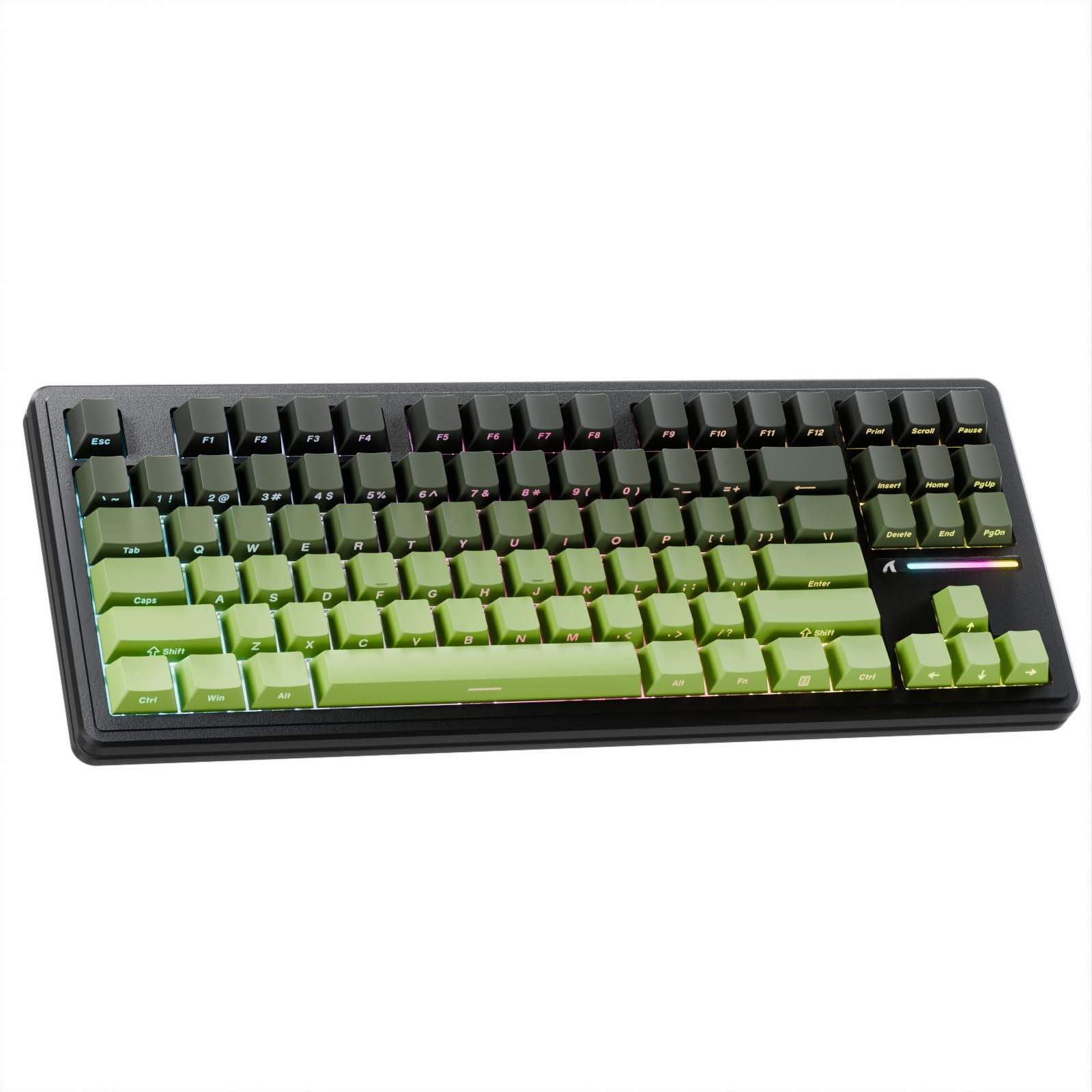 

ATTACK SHARK M87PRO Compact 3 Mode Mechanical Keyboard 87 Keys Array RGB Light Hot Swap Compatible Gasket Structure Gaming Keyboard White Jade Axis