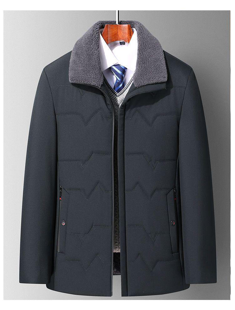 Woodpecker Dad Winter Coat: Fleece-Lined, Thick Cotton Jacket for Middle-aged & Elderly Men