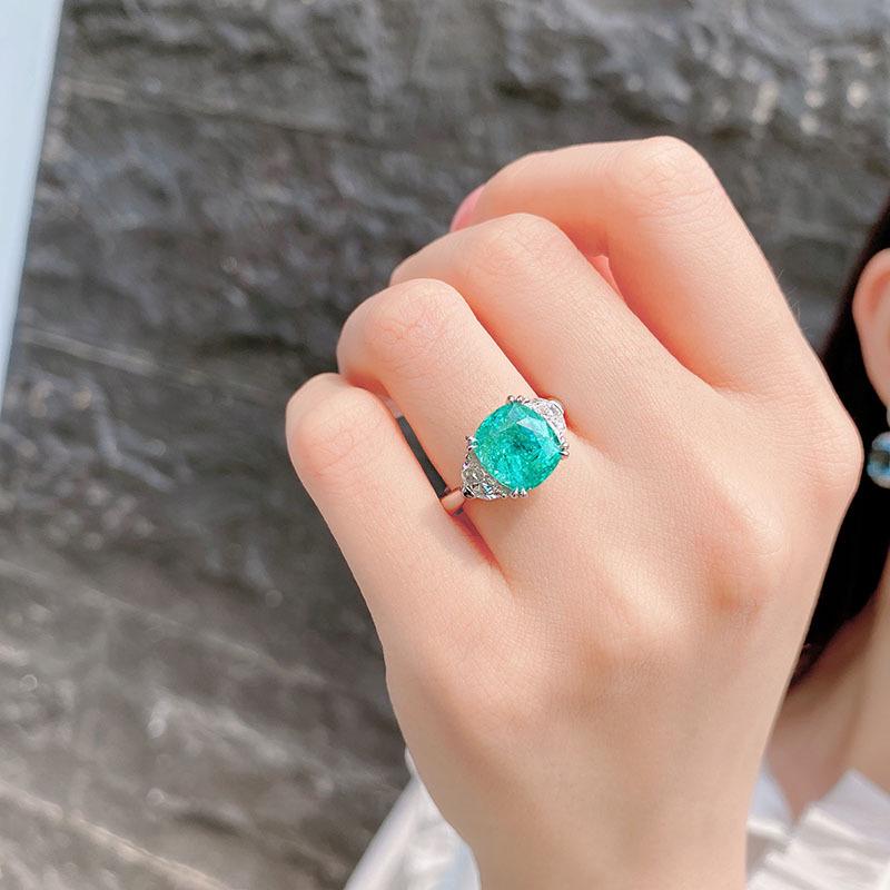 Paraiba-Style Socialite Cotton Wool Open Ring for Women