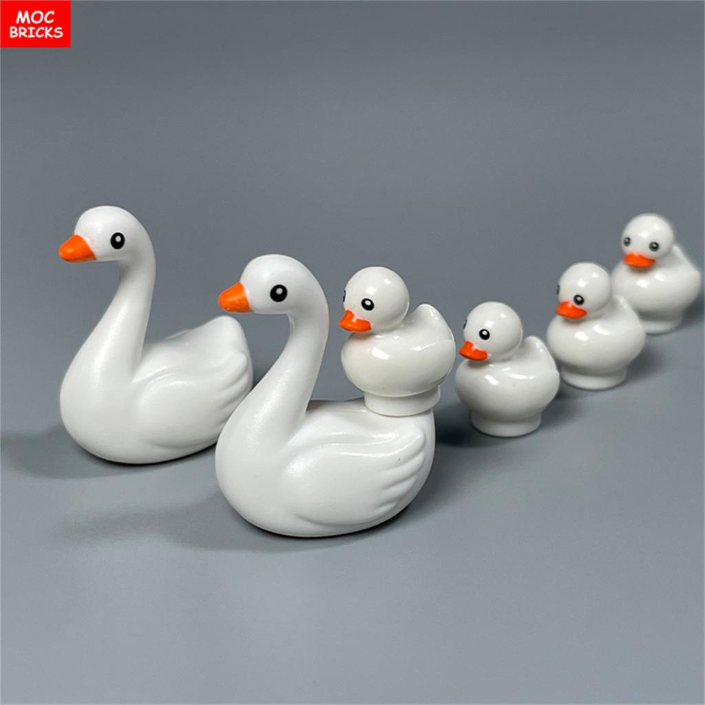 MOC Blocks Animal Duck Swan River Lake Farm Scene View Accessories DO IT YOURSELF Construction Bricks Playthings ideal for Kids Gifts