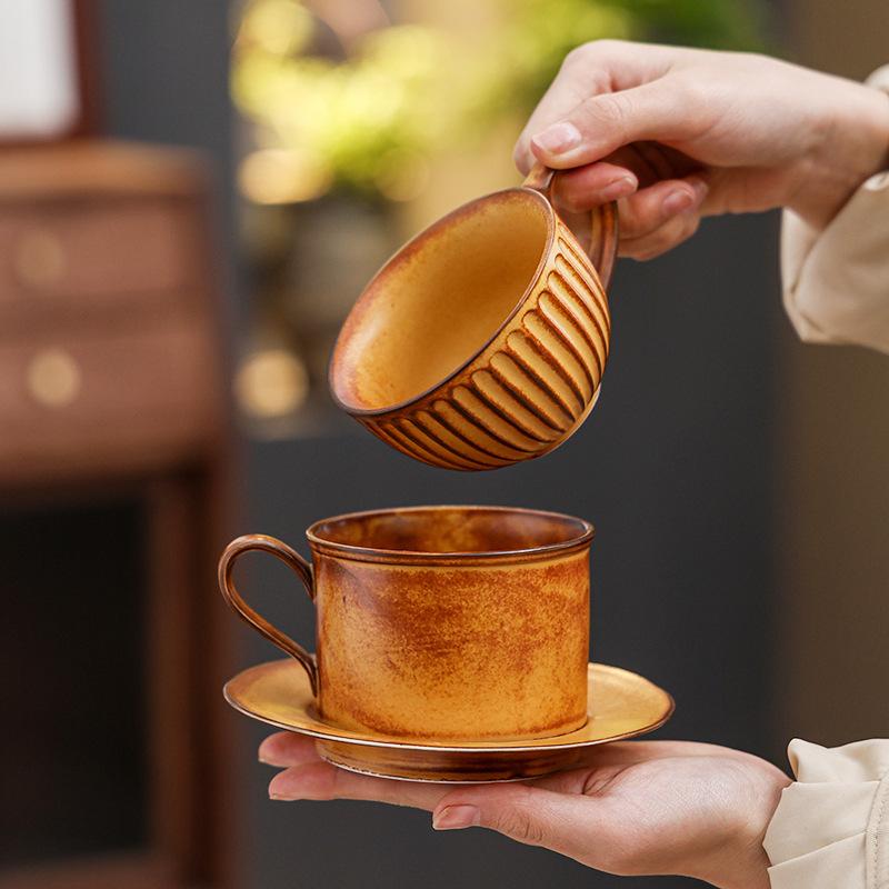 Ceramic Coffee Cup And Saucer Set High Value Afternoon Tea Latte Cup Mug