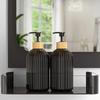 1/2pcs Black White Styling 500ml Soap Dispenser Portable Refillable Liquid Bottles Tray For Home Laundry Room Beauty Salon Hotel