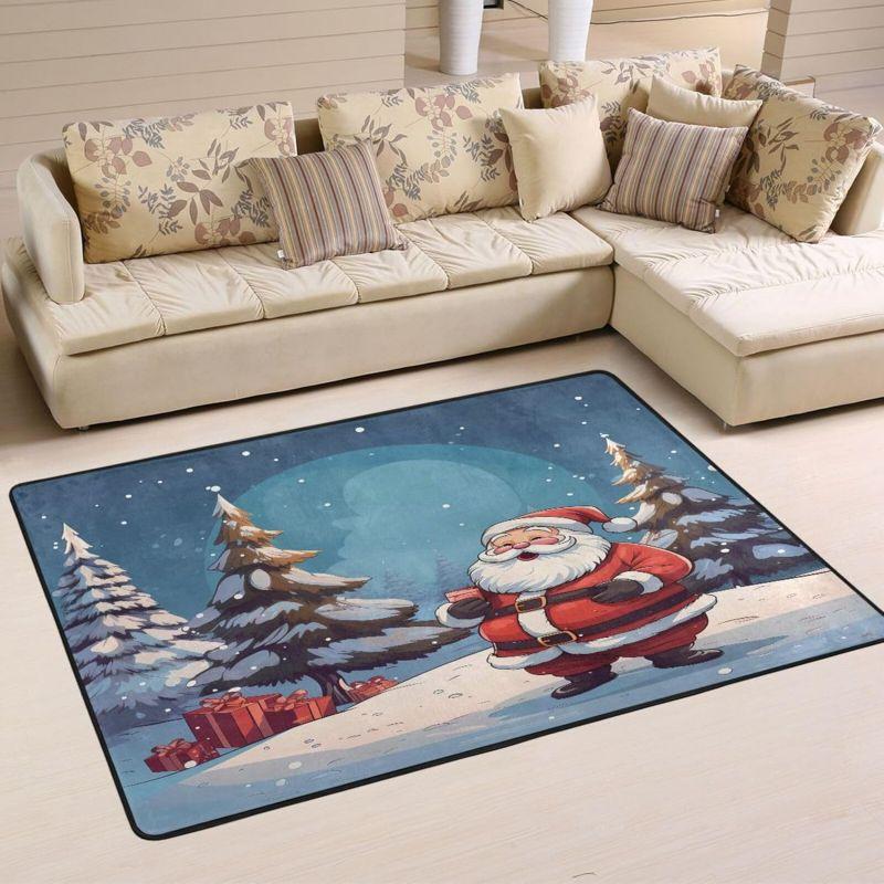 Christmas Carpet for Living Room Home Decoration Large Rugs Santa Claus Kids Room Children Bedroom Bedside Mats New Year Gifts