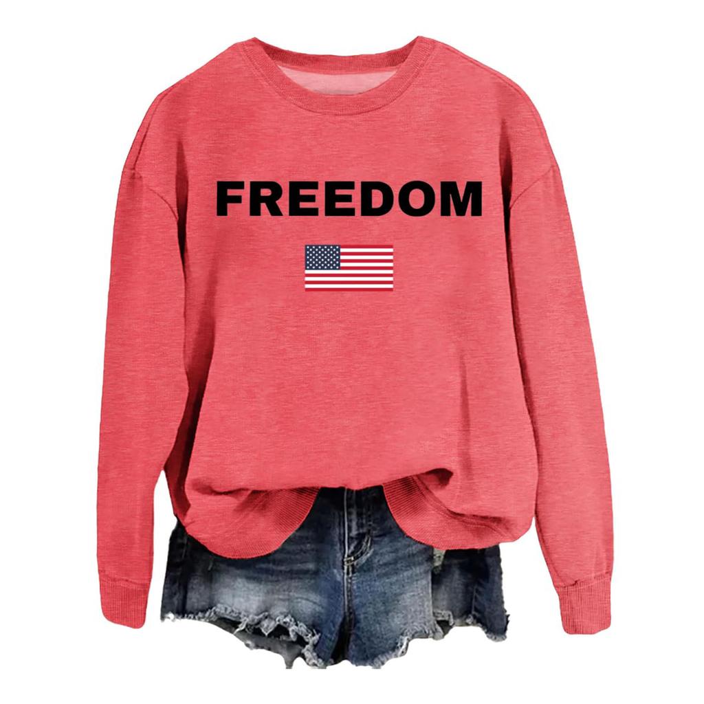Women's Fashionable Casual Round Neck Loose Printed Long Sleeved Sweatshirt