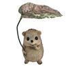 Hedgehog Garden Ornament with Leaf Resin Statue Cute Collectible Outdoor Decoration for Garden Holiday Party