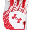 UA Clean Up Batting Gloves MD White/Red/Red