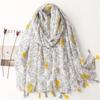 2023 Spring/Summer Sweet Style Cartoon Cherry Cotton Linen Scarf for Women