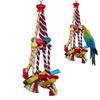 Bird Climbing Chewing Toys Multicolored Natural Wooden Bird Chewing Toys Cage Hanging Rope for Conure Cockatiel Budgies