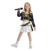 Kids Mira Rumi Zoey Stage Outfits Cosplay Black Costume Girls Uniform Halloween Party Role Playing Printed Fancy Dress Up Suits