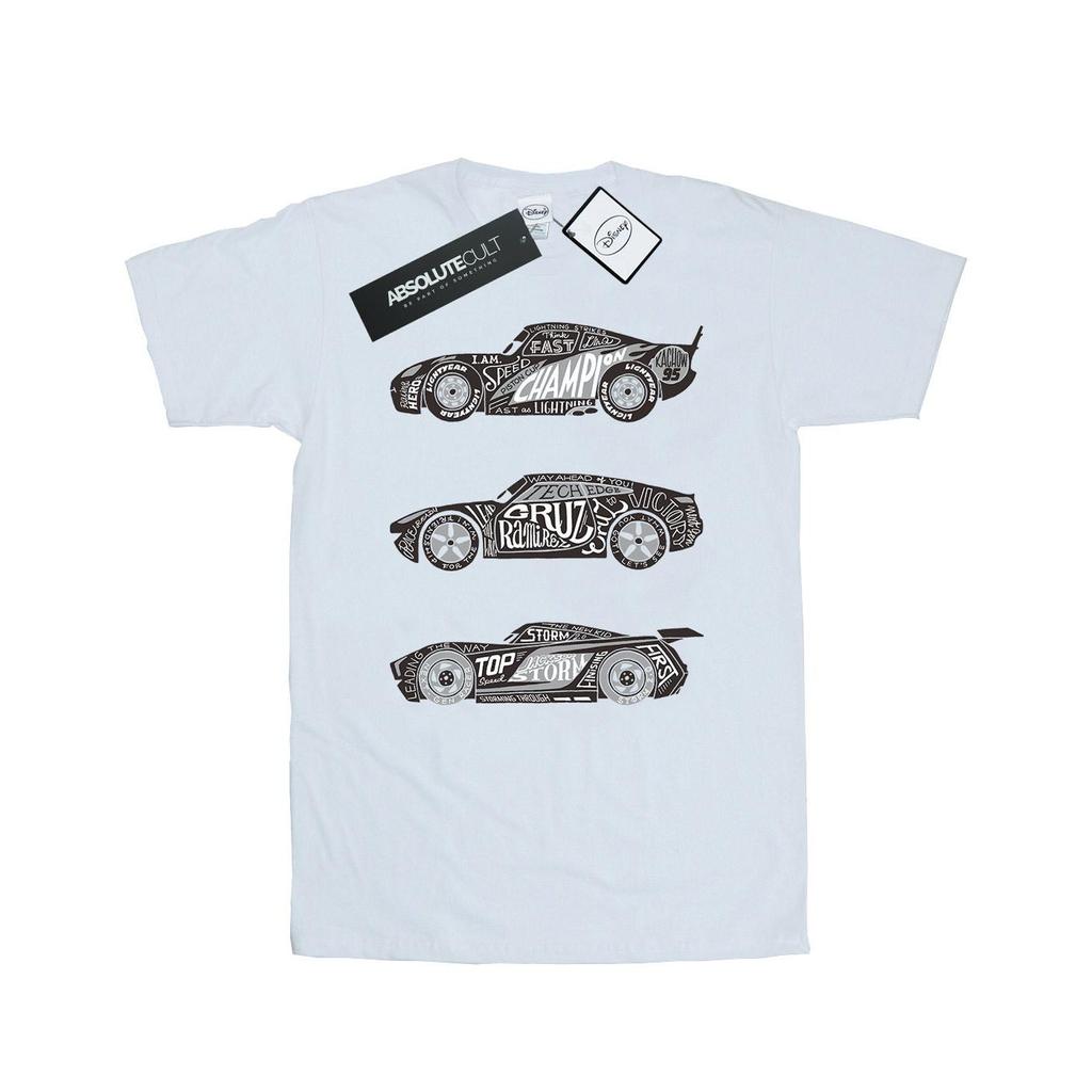 Disney Mens Cars Text Racers T-Shirt