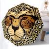 1pc Leopard Print Automatic Open/Close Umbrella Compact Folding Umbrella, All-Season Portable Umbrella for Women/Men F1124080