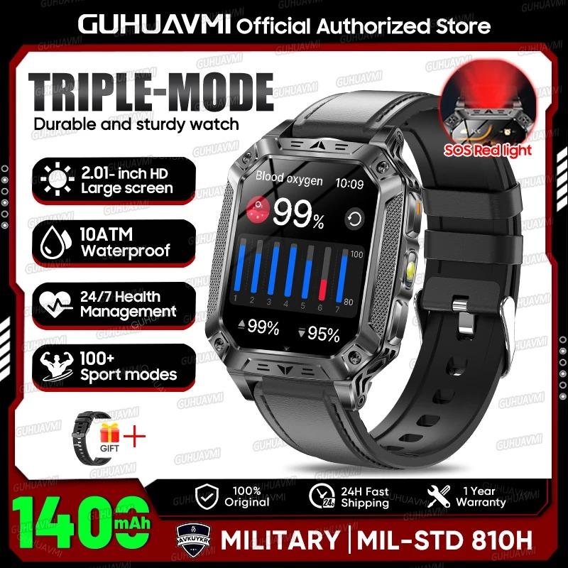 Orologio Smart Sportivo da Uomo per Esterni Batteria Grande 1400mAh Impermeabile Chiamata Vocale Musica Ossigeno nel Sangue Sport Smartwatch uomo donna Fitness