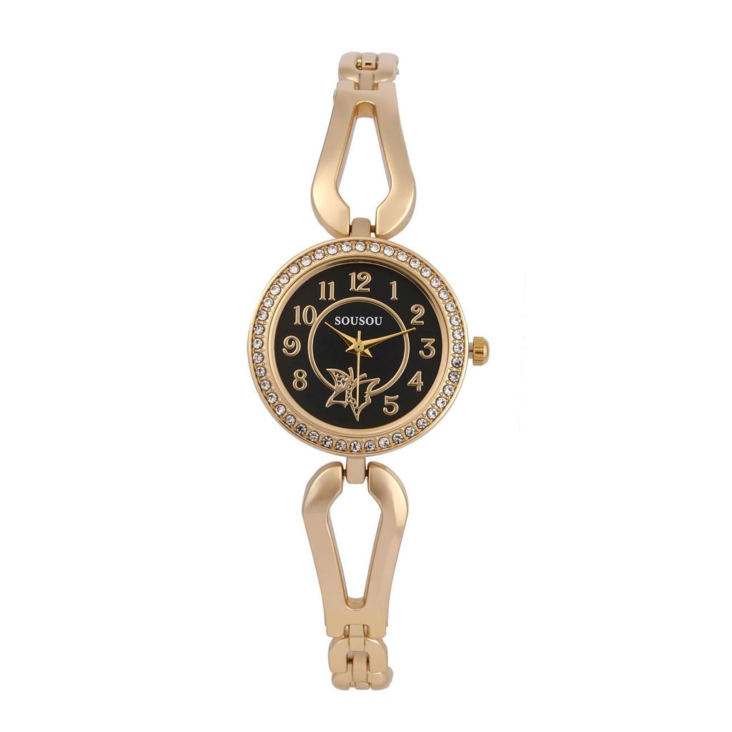 Women Watches Quartz Dial Bracelet Rhinestone Chain Ladies Clock