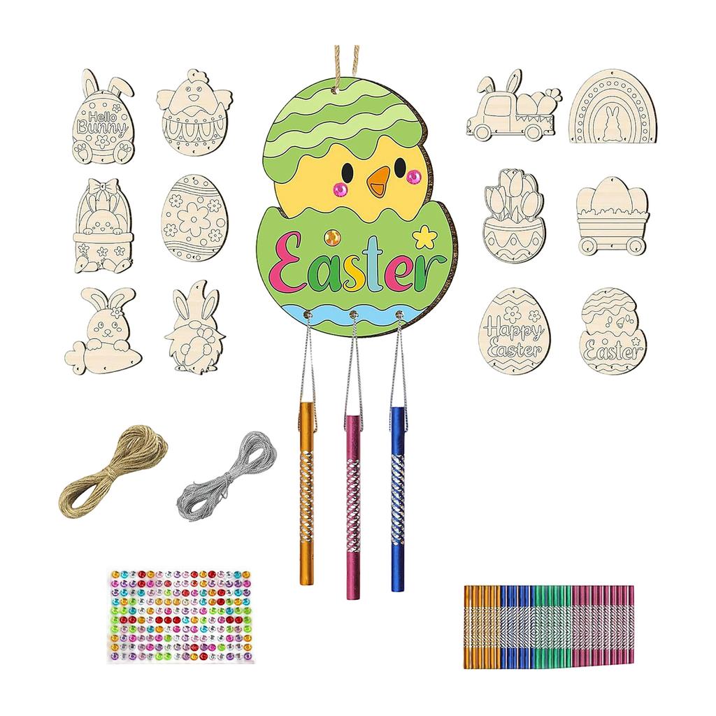 1set Easter Bunny Wind Chimes Craft Kit Chimes For Decorative For Spring Decor And Creative Family Fun 5ml