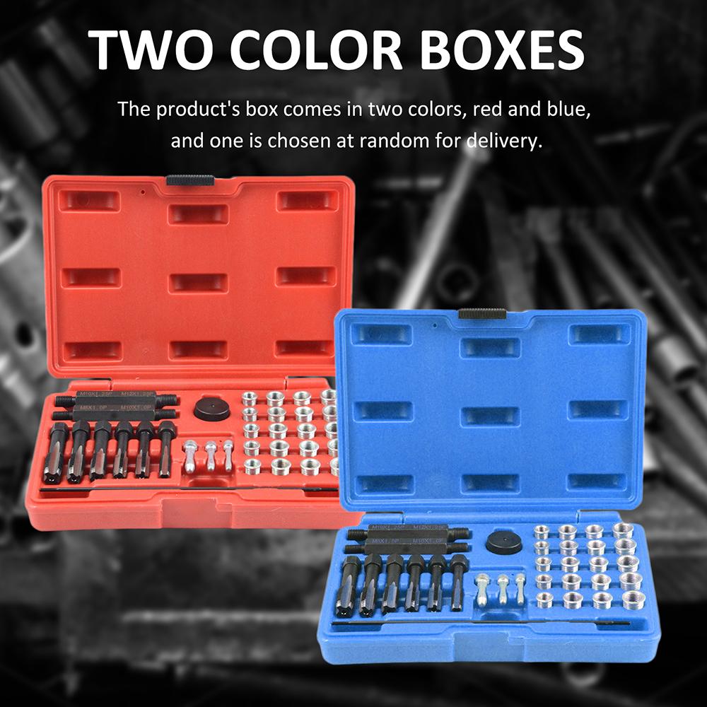 33PCS Glow Plug Thread Repair Kit, Steel Thread Repair Tool Cylinder Head Glow Plug Tap Thread