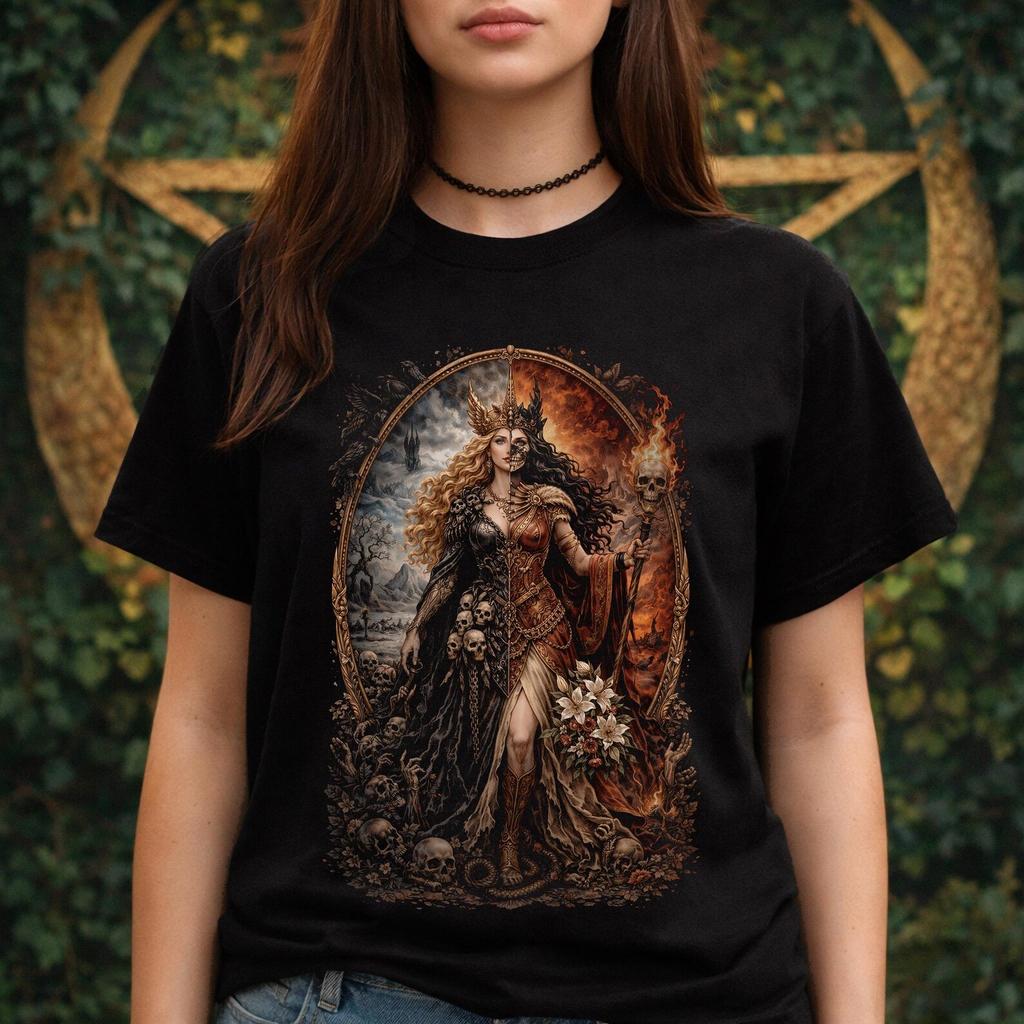 Hel Norse Goddess Shirt: Viking Underworld Dark Goddess Tee | Goddess of Death Hel Shirt | Norse Mythology Fan Gift | Metal Gothic Clothing