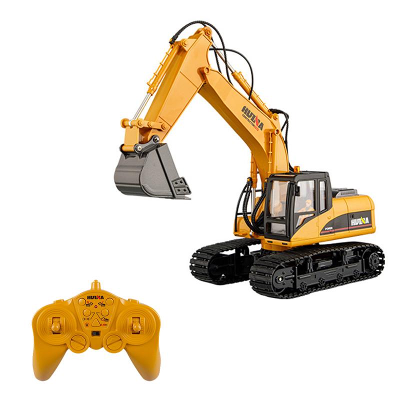 Huina 1535 1/14 RC Excavator Remote Control Truck with Lights Crawler Tractor Model Engineering Car Toys for Boys Christmas Gift