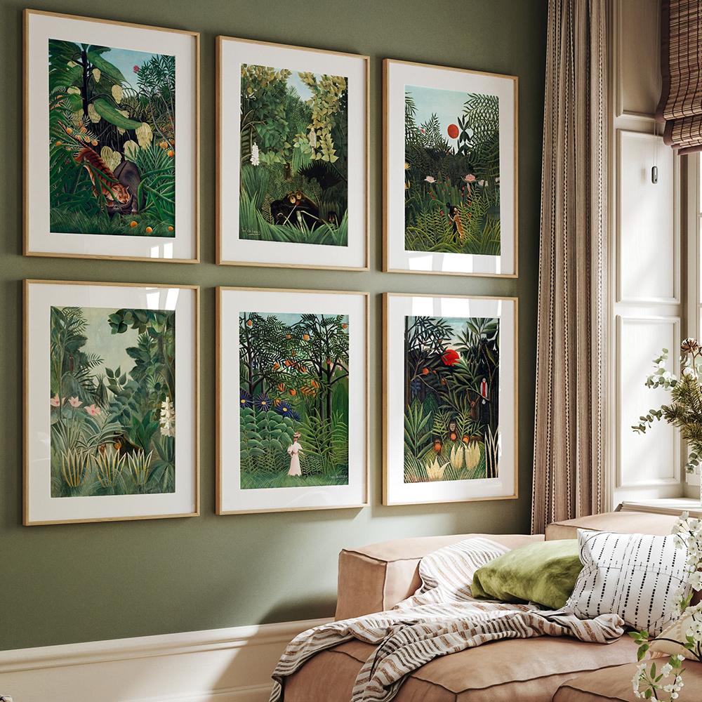 Famous Henri Rousseau Landscape Canvas Painting Modern Forest Posters and Prints Wall Art Picture for Living Room Home Decor