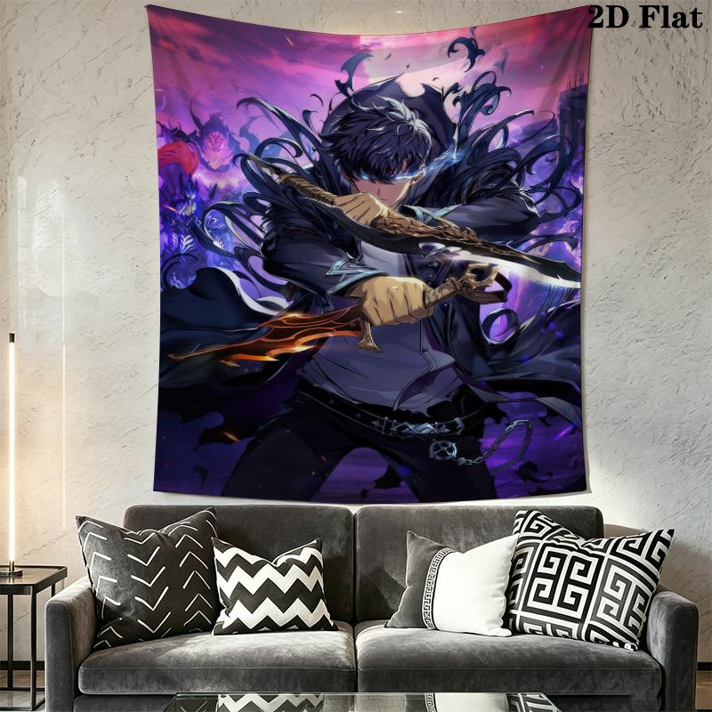 Solo Leveling Wall Tapestry Aesthetic Wall Hanging Printed Fabric Blanket Decorative Tapestries for Bedroom Living Room Home Decor