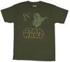 Star Wars Adult New T-Shirt - Yoda Face In Shadow Over Logo Pic