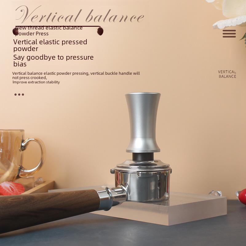 Balanserat elastiskt handtag Kaffe-tamper i rostfritt stål (51/53/58mm)