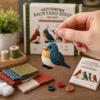 DIY Patchwork Animal Keychain Kit, Handmade Bird Pet Farm Forest Animal Key Ring, Handcrafted Keychain Art Crafts for Kids Adults