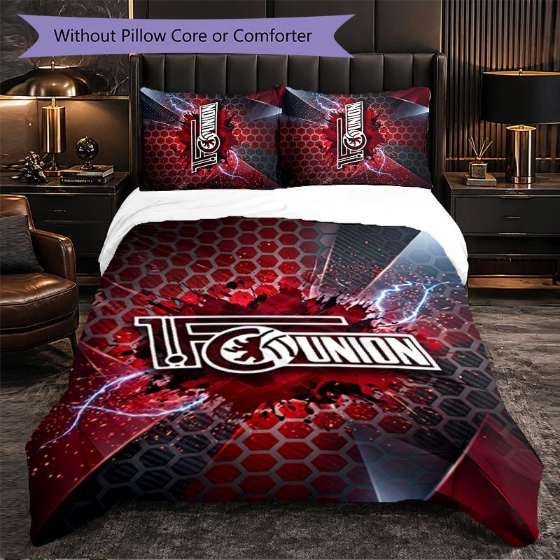 Union Berlin FC Themed Bedding 3Pcs Duvet Cover Set Decorative Bed Linen For Teen Room Home Decoration