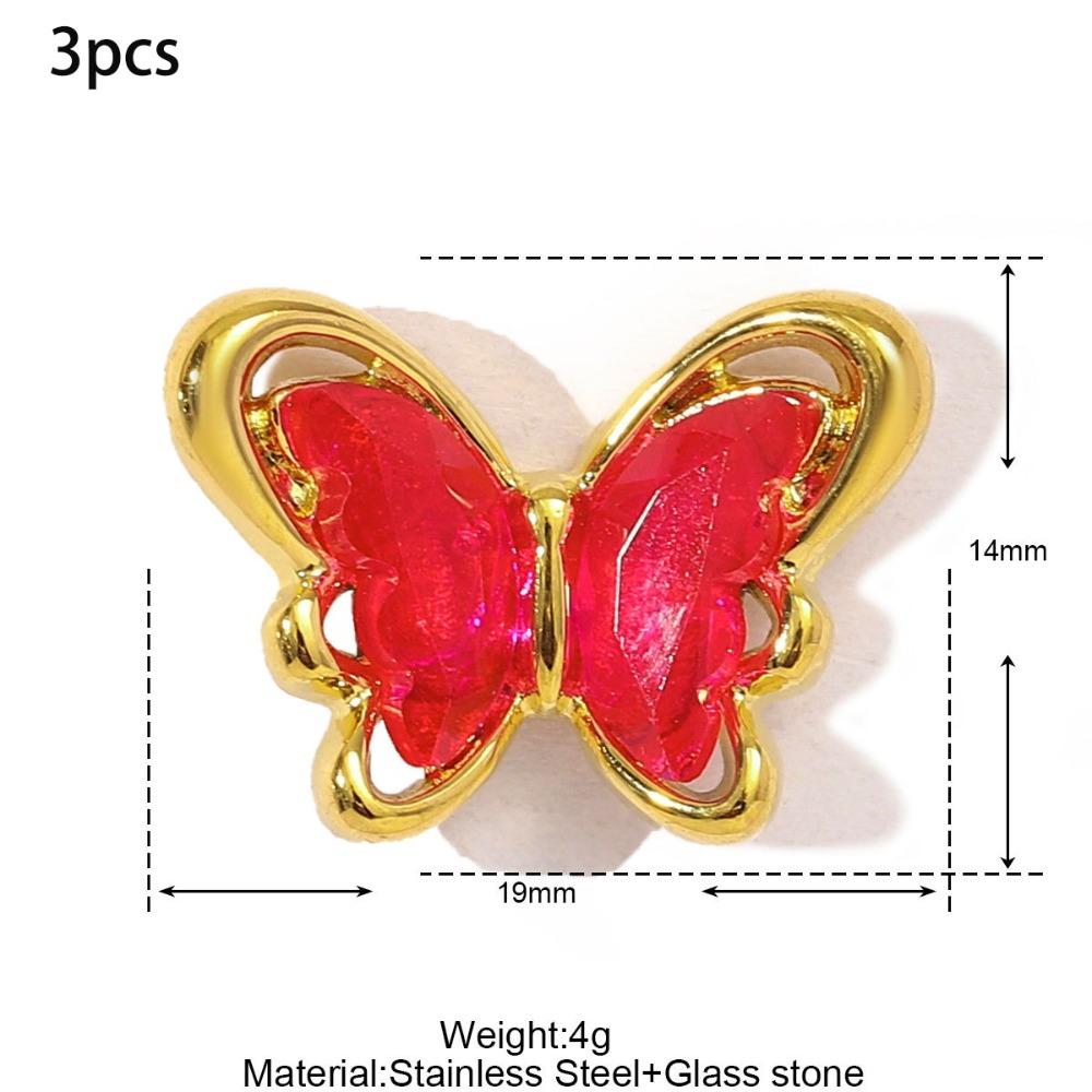 3pcs Stainless Steel Cross Charm Vintage Heart Charm Fashion Cubic Zircon Pendant Gift