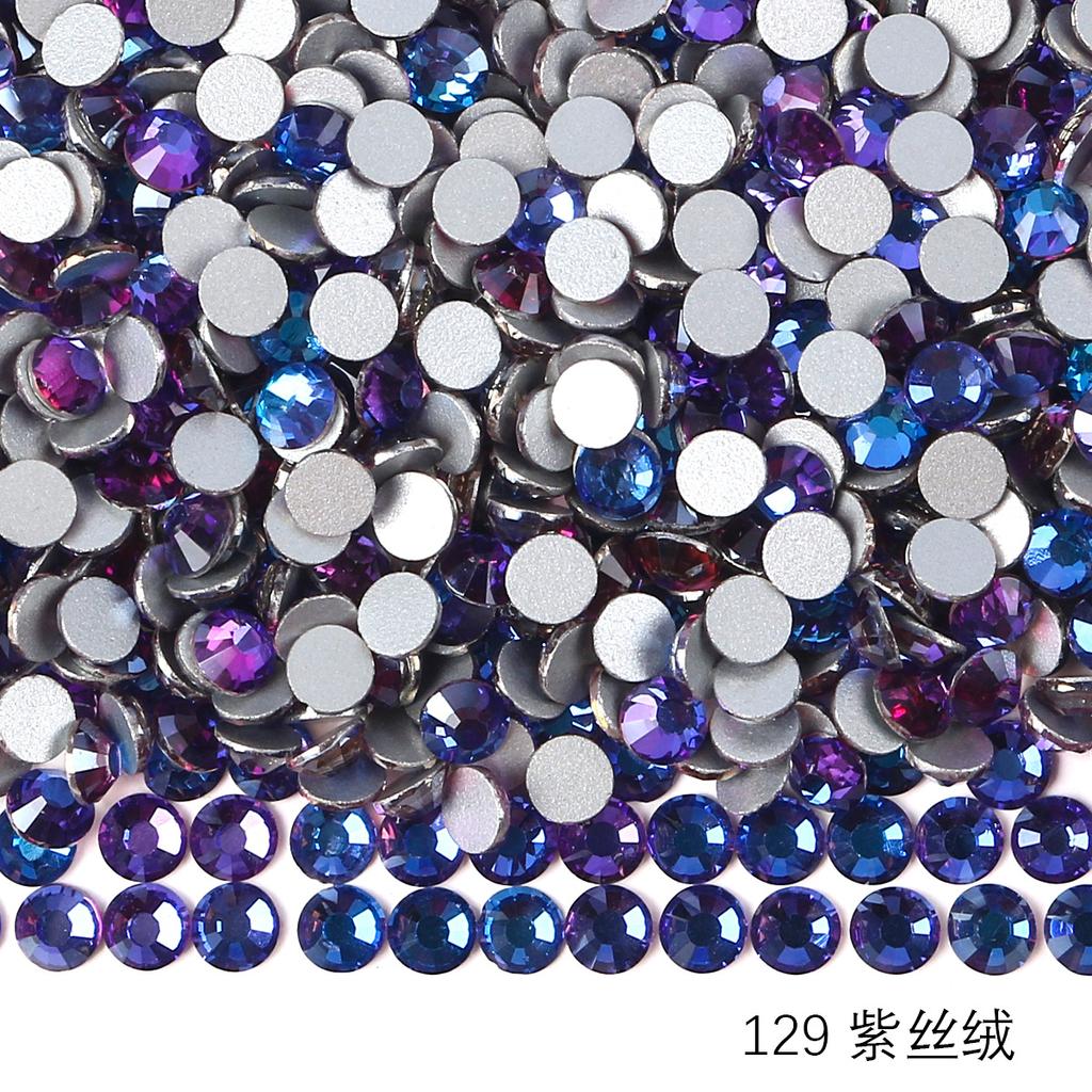 Ss3-Ss30 Strass Ab Colorés Verre Fond Plat Strass Diamant Cristal Coloré Rond Autocollant Manucure Diy Diamant