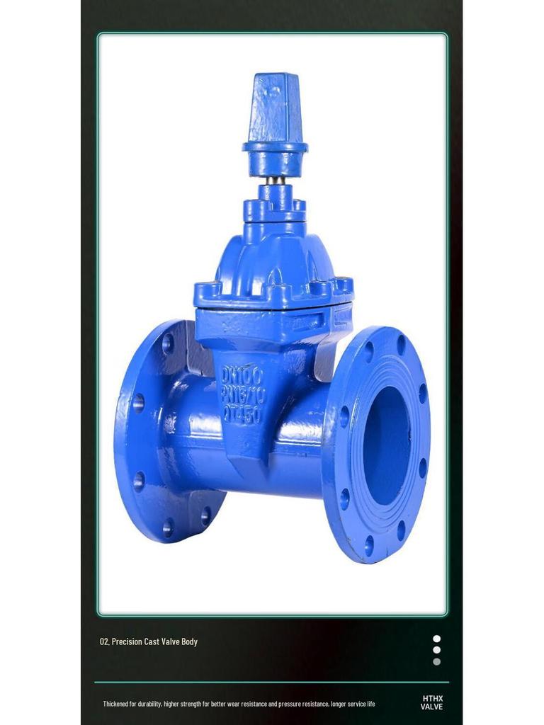 Underground Concealed Stem Gate Valve MZ45X-16Q, Direct Burial Type, Ductile Iron, Flanged.