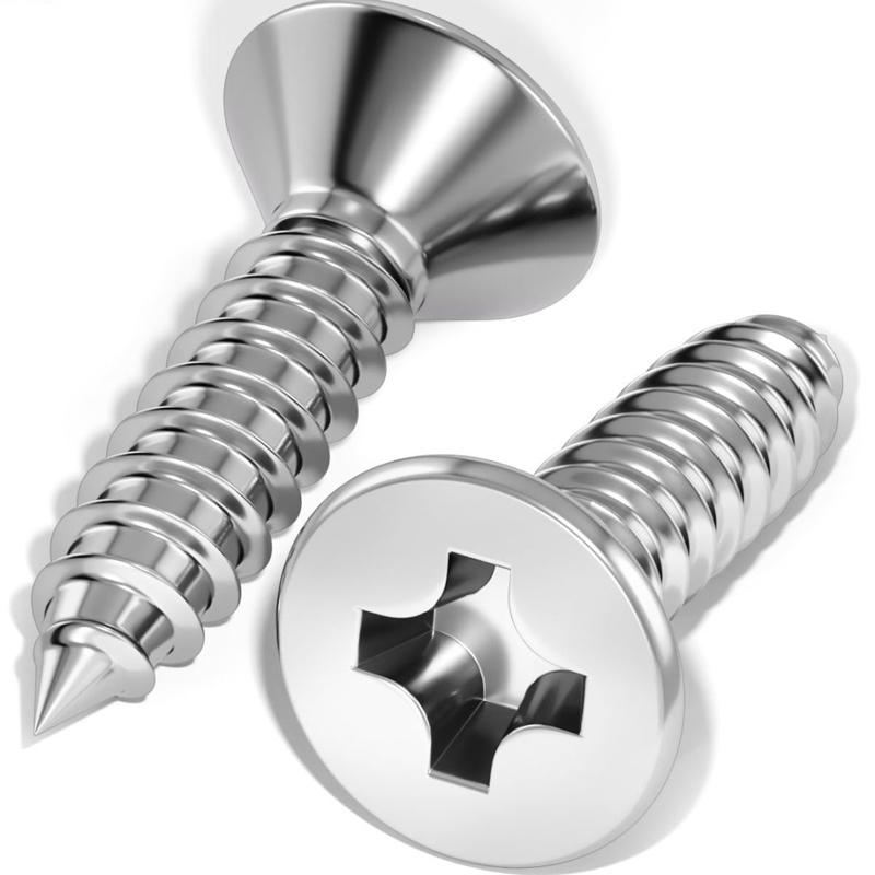Stainless Steel Countersunk Head Screw Cross Flat Head Self Tapping Screw Plasterboard Wood Screw Repair Fastener Assortment Kit