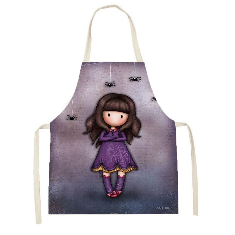 Vaření Pečicí olej a skvrny Kuchyňská zástěra Kreslená Roztomilá dívčí zástěra Zástěra na večeři Dámská zástěra na čištění lněných látek