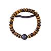 Women's High-End Black Obsidian & Tiger Eye Beaded Bracelet - Light Luxury Fashion Accessory