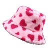Fashionable Love Pattern Bucket Hat for Various Head Size Winter Autumn Thicken Fisherman Hat Headpiece for Casual Wear