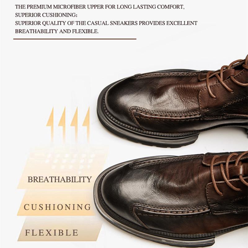 Handmade Leather Casual Men Shoes Winter with Fur Shoe Men Loafers Comfort Walking Shoes Men Flats Hot Sale Moccasins Shoes