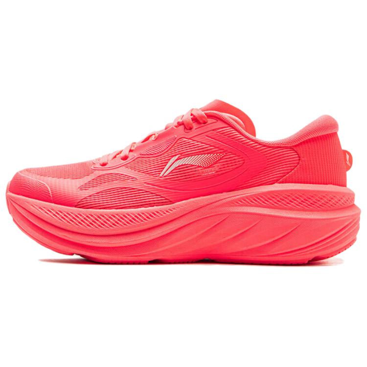 New LiNing Leisurely Wear resistant, Non slip And Breathable Low Top Casual Running Shoes Women's Fluorescent Begonia Red ARSV028-6