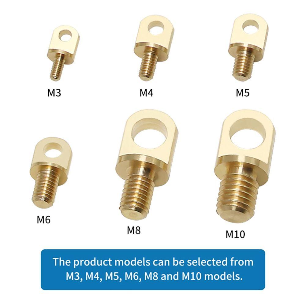 5Pcs M3-M10 Brass Eye Bolts Brass Lifting Ring Eye Bolt for Wire Rope Plant Light Suspension