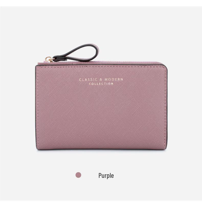Linyan 2026 Women's High-Grade Cross Grain Short Wallet with Large Capacity