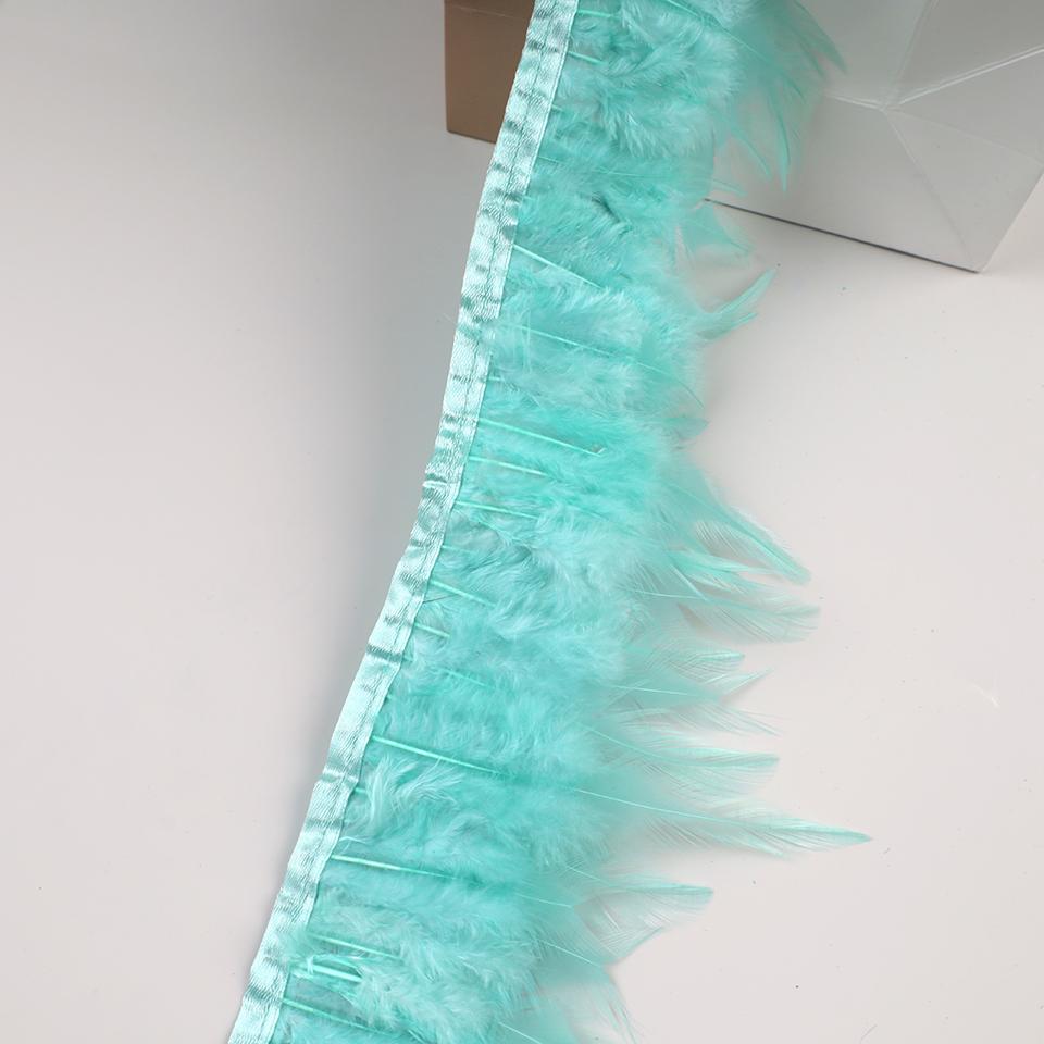 10Meters Hackle Feather Trim Rooster Neck Feather Ribbon Pheasant Feathers Fringe for Crafts Accessories Sewing Decoration