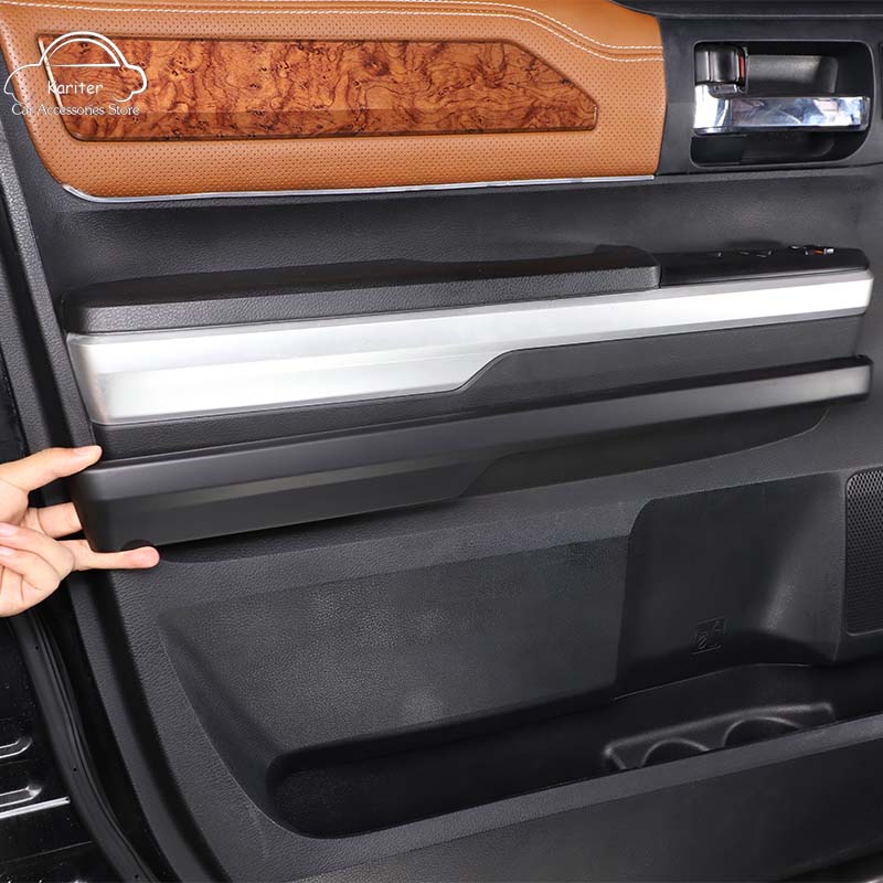 For Toyota Tundra 2014-2021 ABS Car Inner Door Armrest Lower Trim Decorative Stickers Car Interior Accessories