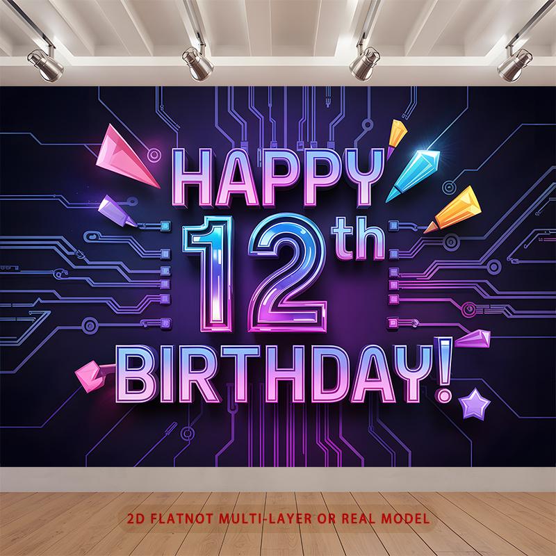 Party Backdrop Birthday 12Th Photo Booth Background Front Door Decor