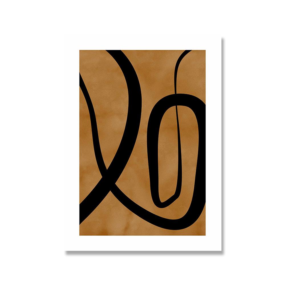 Abstrakte Linie Gesicht Galerie Kunst Poster Beige Schwarz Leinwand Malerei Trendy Boho Bilder Zimmer Wand Dekor Innen Wohndekoration